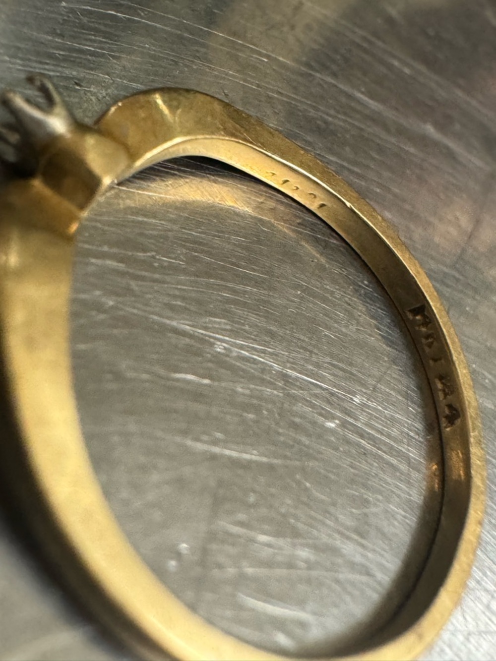 Marked | 1.5g | 14KP Gold Empty Solitaire Ring Setting Size 5 - Picture 3 of 8